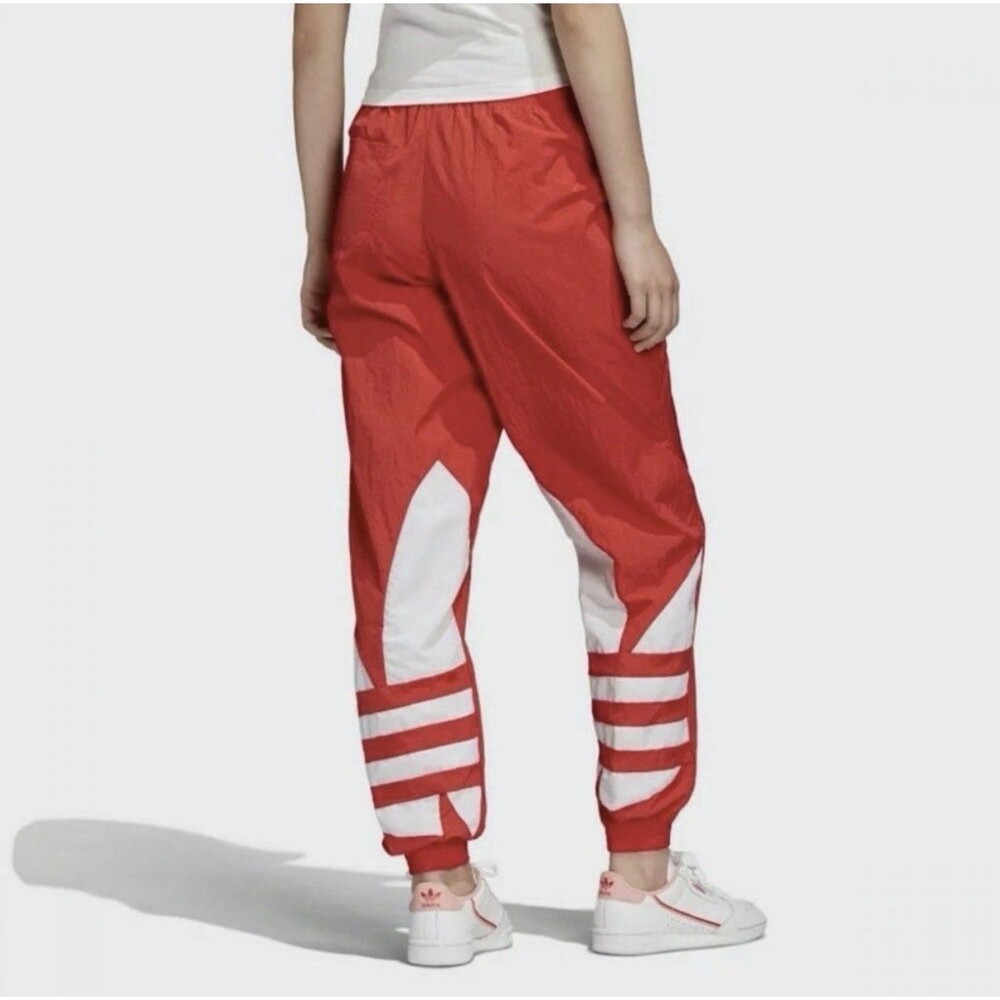 Adidas Originals Trefoil Big Logo Track Pants Joggers Lush Red White Size XS New - Picture 5 of 11